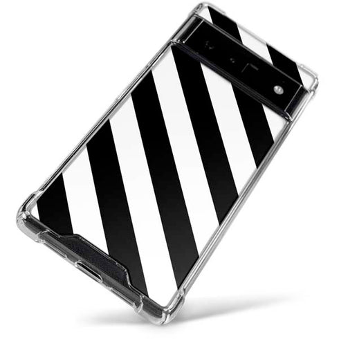 Black and White Geometric Stripes Google Pixel 6 Clear Case